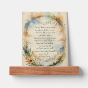 Philippians 4:6–7 Christian Encouragement Gift Picture Ledge