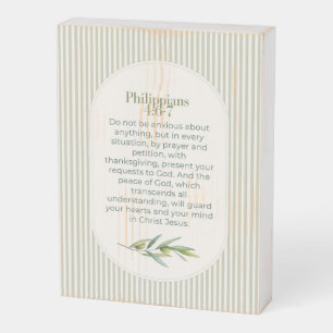 Philippians 4:6–7 Christian Encouragement Gift Wooden Box Sign
