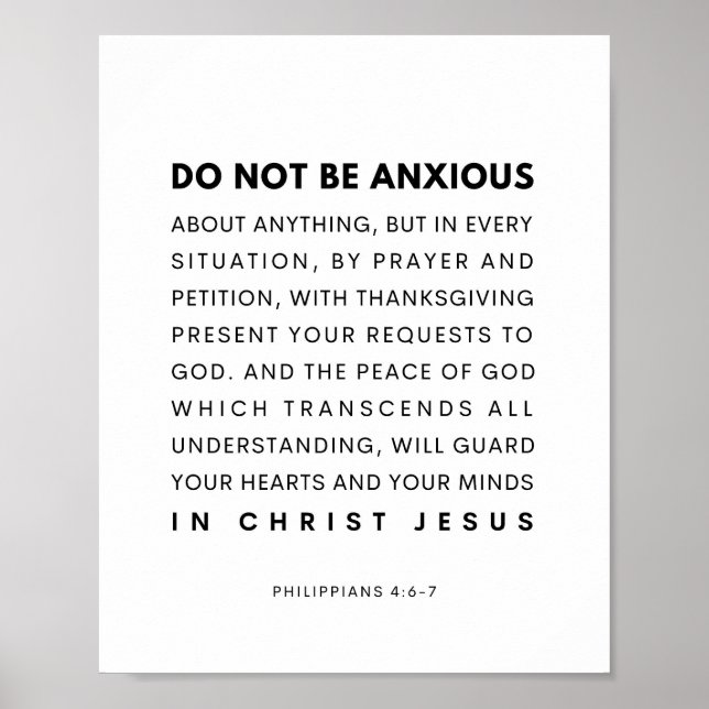 Philippians 4:6-7 Do not be anxious about anything Poster (Front)
