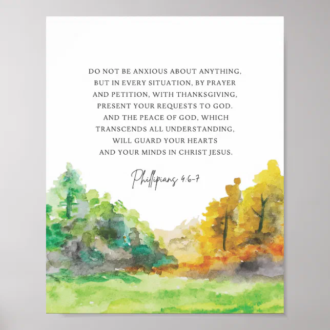 Philippians 4:6-7 Do not be anxious about anything Poster | Zazzle