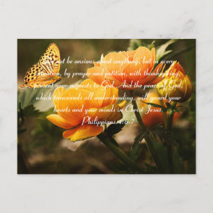 Philippians 4:6-7 Do not Be Anxious Bible Verse Postcard