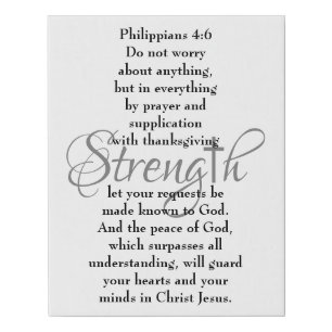 Philippians 4:6-7 faux canvas print
