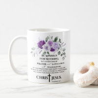 Philippians 4:6-7 Scripture Purple Flowers