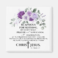 Philippians 4:6-7 Scripture Purple Flowers