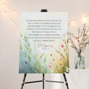 Philippians 4:6-7 Wildflower Bible Verse Christian Foam Board