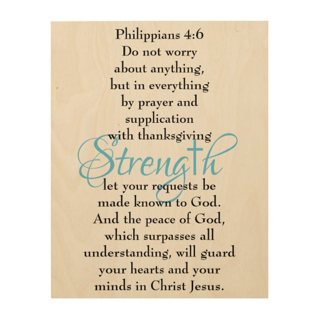 Philippians 4:6-7 wooden print (Front)