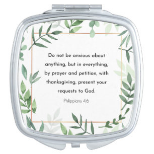 Philippians 4:6, Bible Verse, Compact Mirror