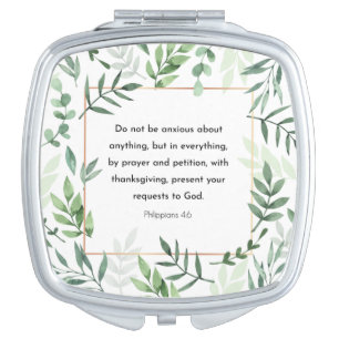 Philippians 4:6, Bible Verse, Compact Mirror