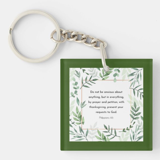 Philippians 4:6, Bible Verse,  Keychain (Front)
