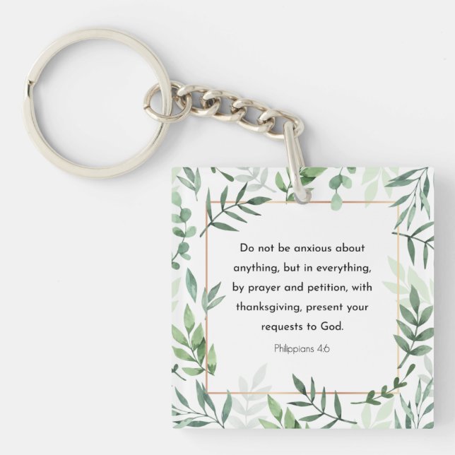 Philippians 4:6, Bible Verse Keychain (Front)