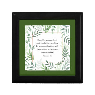 Philippians 4:6, Bible Verse,  Keychain Gift Box