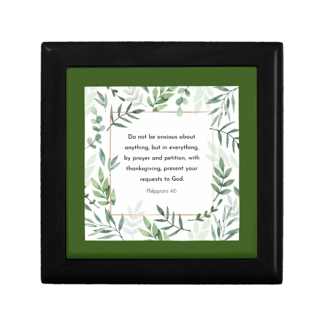 Philippians 4:6, Bible Verse,  Keychain Gift Box (Front)