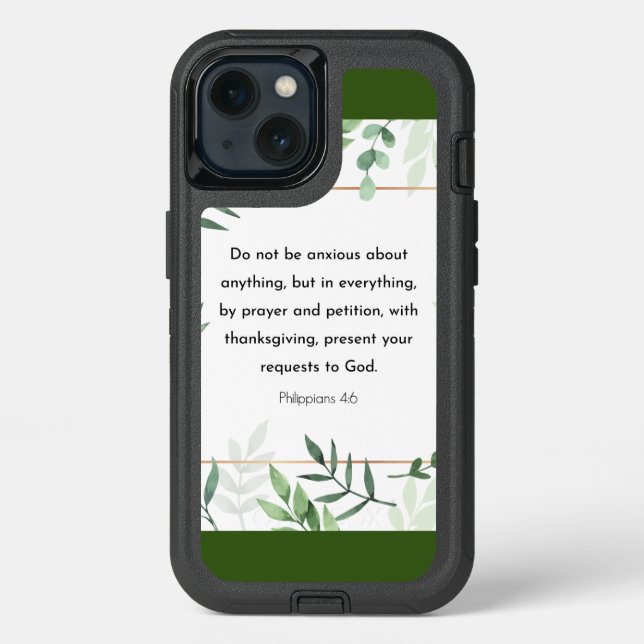 Philippians 4:6, Bible Verse, Otterbox iPhone Case (Back)