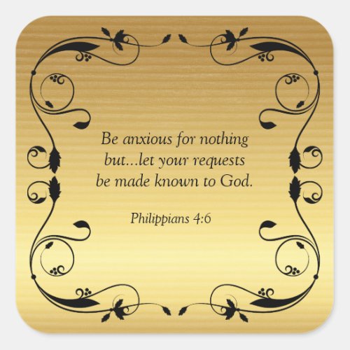 Philippians 4_6 Bible Verse Square Sticker
