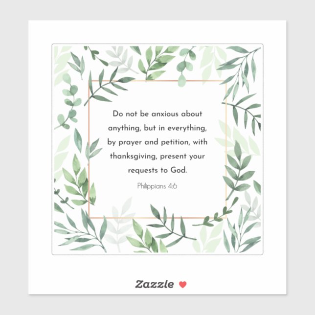 Philippians 4:6, Bible Verse,  Sticker (Sheet)