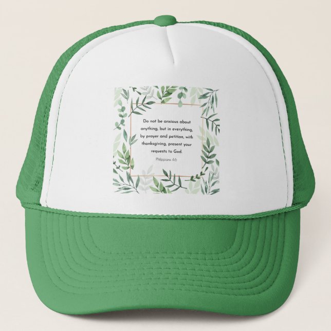 Philippians 4:6, Bible Verse,  Trucker Hat (Front)