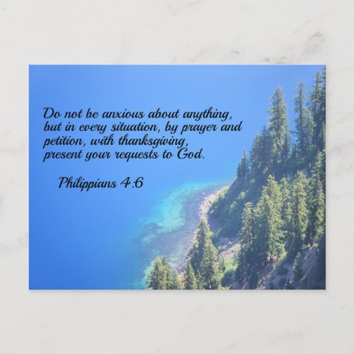 Philippians 46 Do not be anxious about anything Postcard
