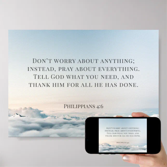 Philippians 4:6, Don't Worry About Anything Poster | Zazzle