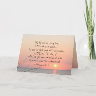 Philippians 4:6 Pray About Everything Ocean Sunset Card