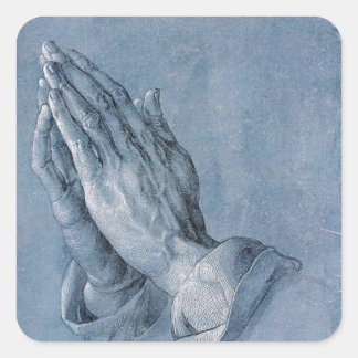 Philippians 4:6 Praying Hands Square Stickers. Square Sticker