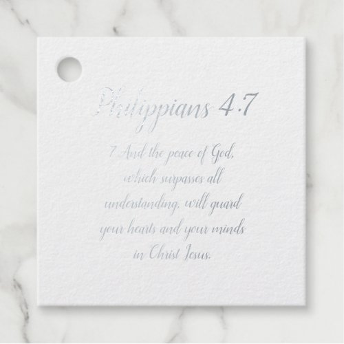 Philippians 47 foil favor tags