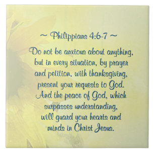 Philippians 4:7 Peace of God will guard your heart Ceramic Tile