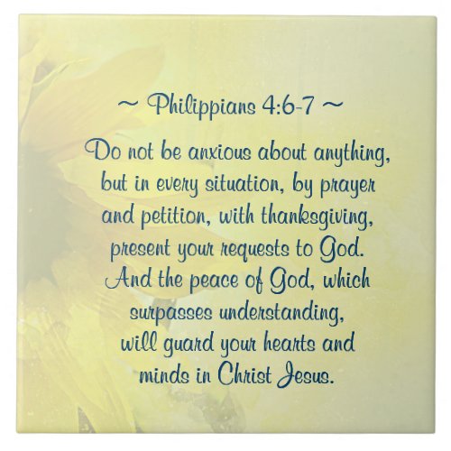 Philippians 47 Peace of God will guard your heart Ceramic Tile