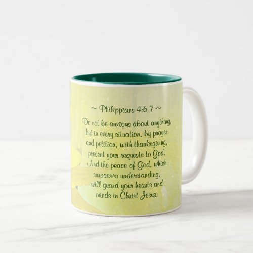Philippians 47 Peace of God will guard your heart Two_Tone Coffee Mug
