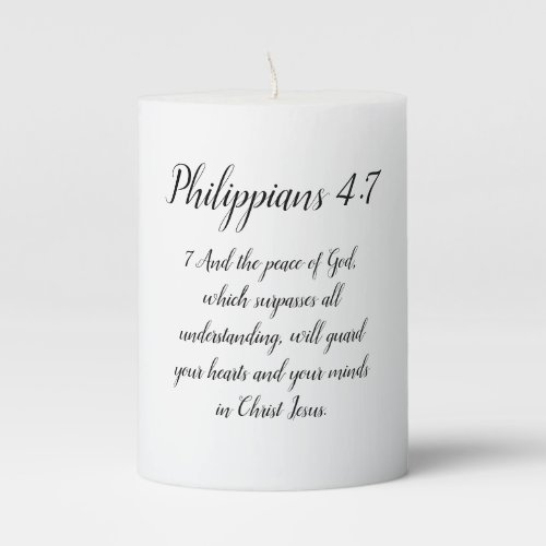 Philippians 47 pillar candle