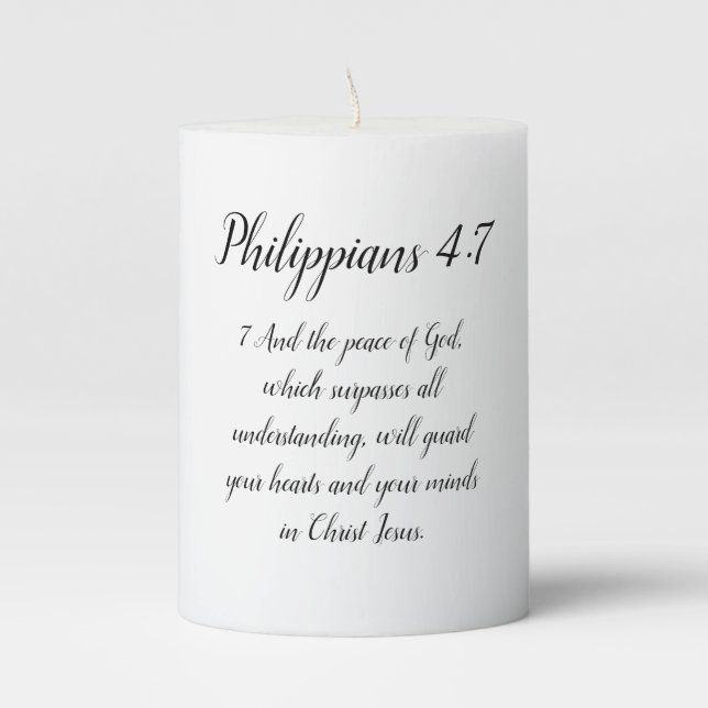 Philippians 4:7 pillar candle (Front)