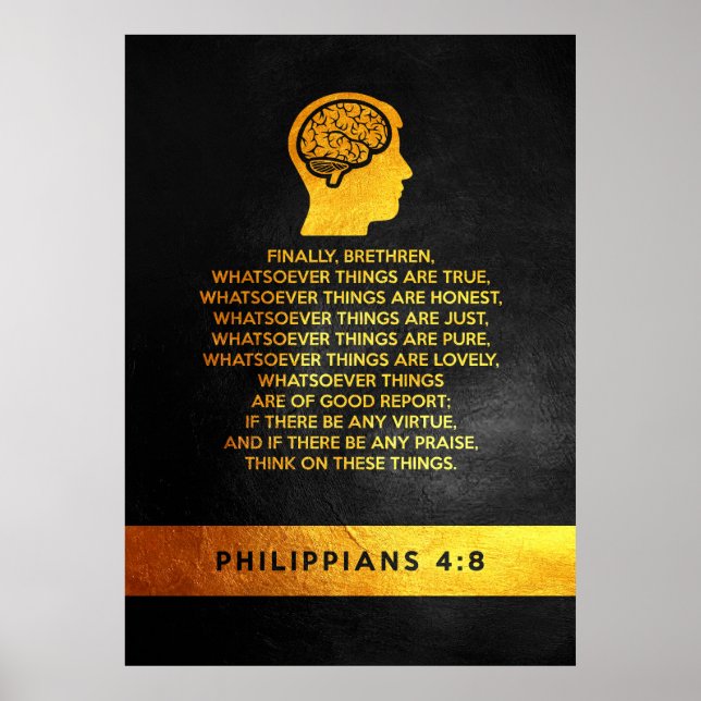 Philippians 4:8 Bible Verse Poster (Front)