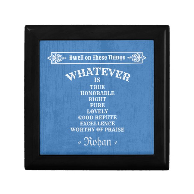 Philippians 4 8 (Blue) Gift Box (Front)