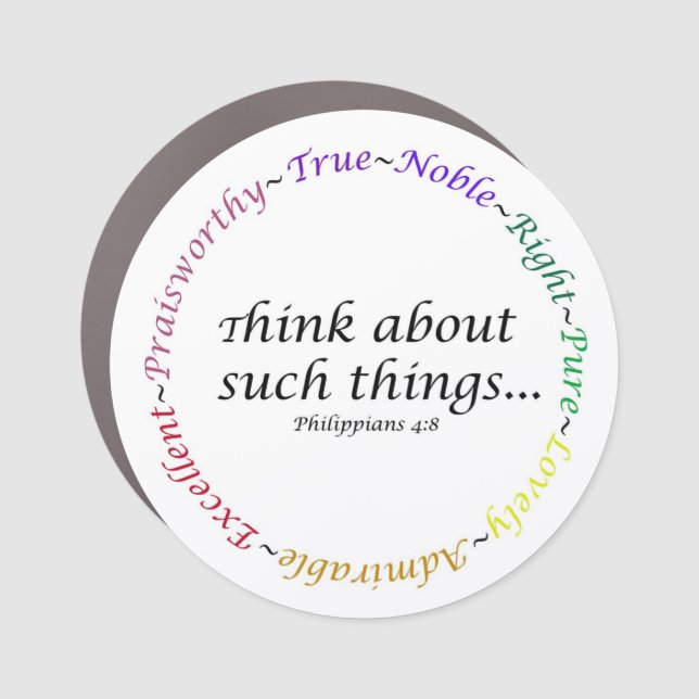Philippians 4:8 Car Magnet (Front)