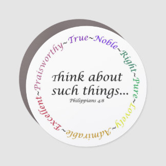 Philippians 4:8 Car Magnet