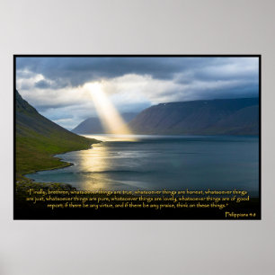 Philippians 4:8 Christian Bible Verse Poster