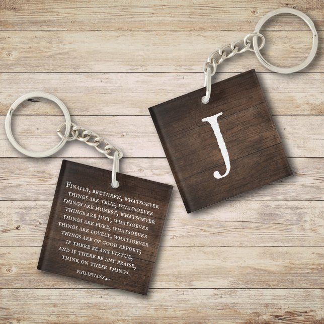 Philippians 4:8 King James Bible Inspirational  Keychain (Creator Uploaded)