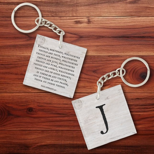 Philippians 4:8 King James Bible Inspirational  Keychain (Creator Uploaded)