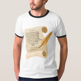 Philippians 4:8 KJV Bible Quote Scroll Mens Ringer T-Shirt