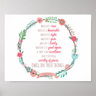 Philippians 4:8 poster