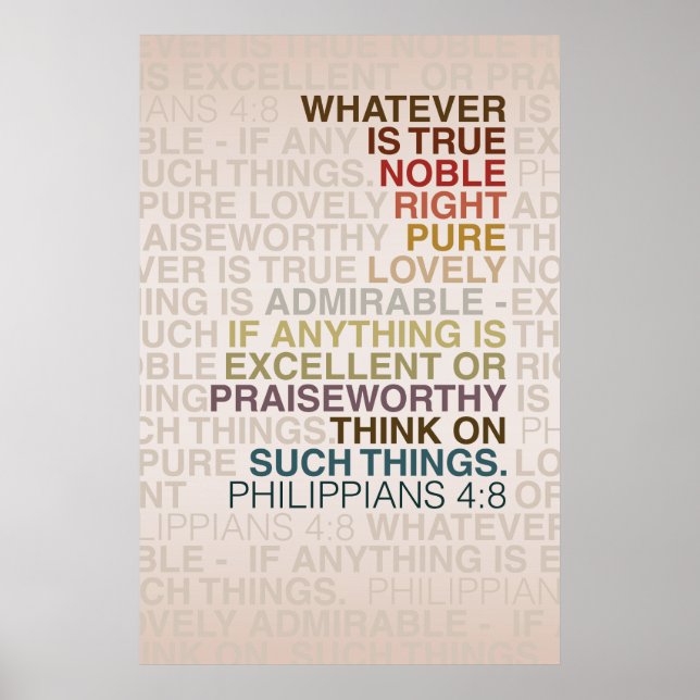 Philippians 4:8 Poster (Front)