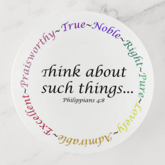 Philippians 4:8 Round Trinket Tray