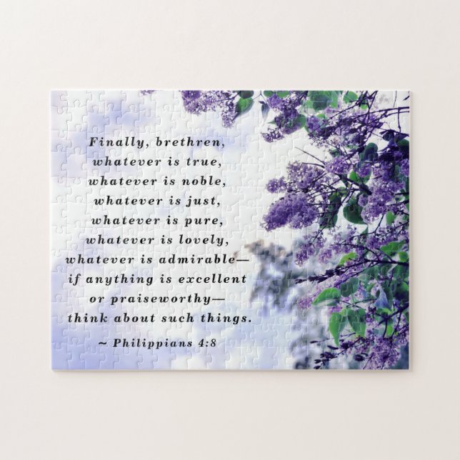 Philippians 4:8 Whatever is Noble Bible Verse Jigsaw Puzzle (Horizontal)