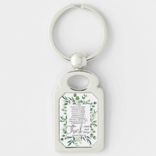 Philippians 4:8 Whatever is Noble Eucalyptus Keychain