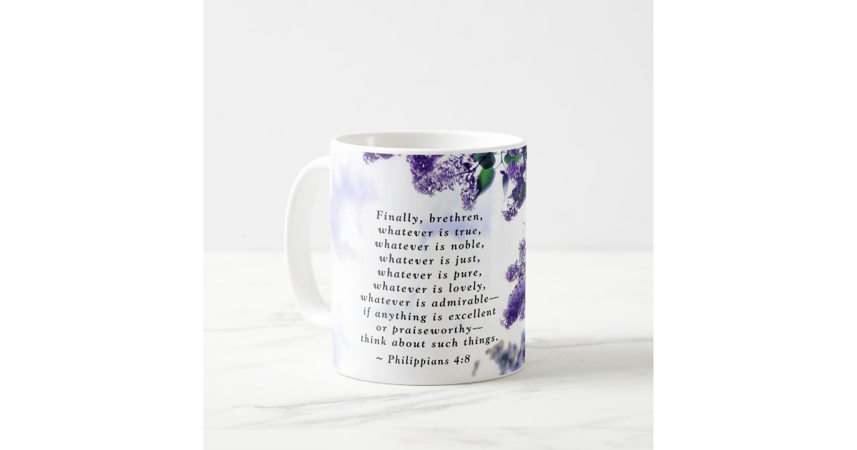 Faith and Love Lilac Purple Ceramic Coffee Mug Set