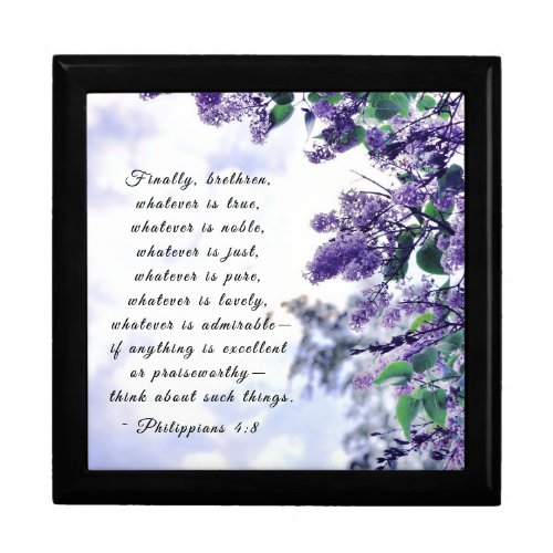 Philippians 48 Whatever is True Bible Verse Gift Box