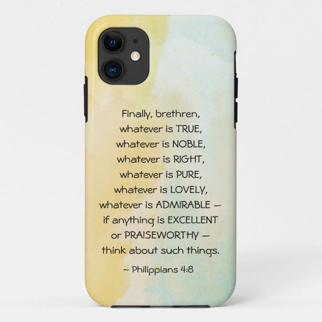 Philippians 4:8 Whatever is True, Case-Mate iPhone Case (Back)