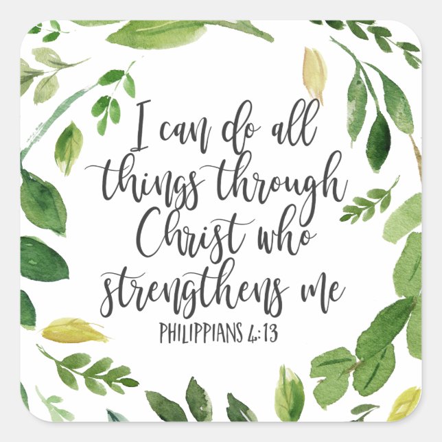 Philippians Bible Scripture verse Inspirational Square Sticker (Front)