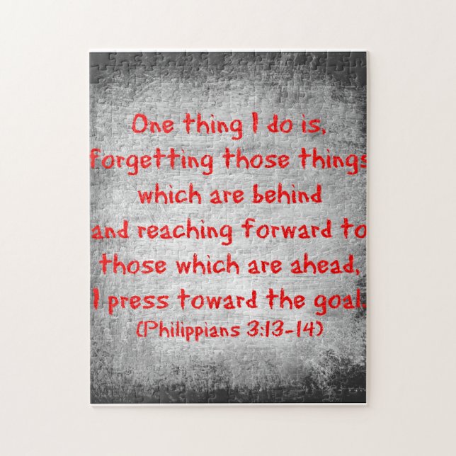 Philippians Bible verse One thing I do is Jigsaw Puzzle (Vertical)