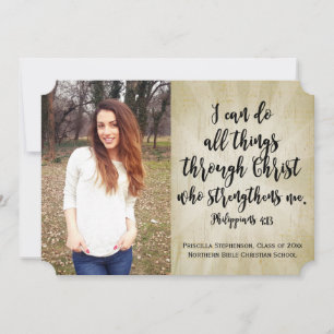 Philippians Christian Bible Verse Photo Graduation Invitation