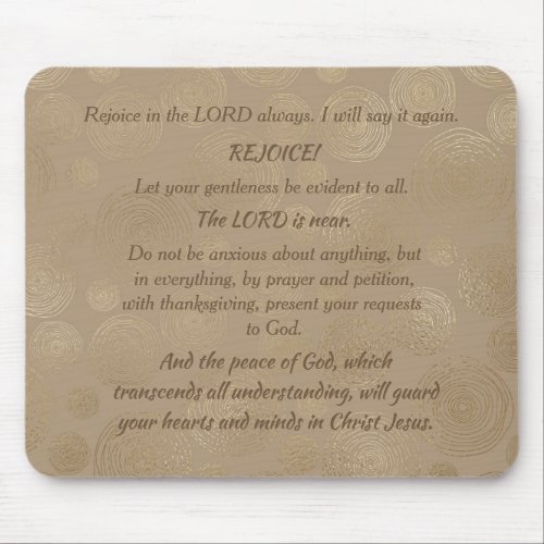 Philippians Rejoice in the Lord Christian Mouse Pad